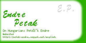 endre petak business card